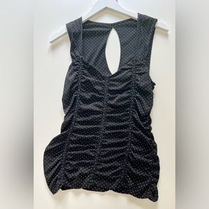 WHBM - Sleeveless V-Neck Polkadot Top - Size Medium